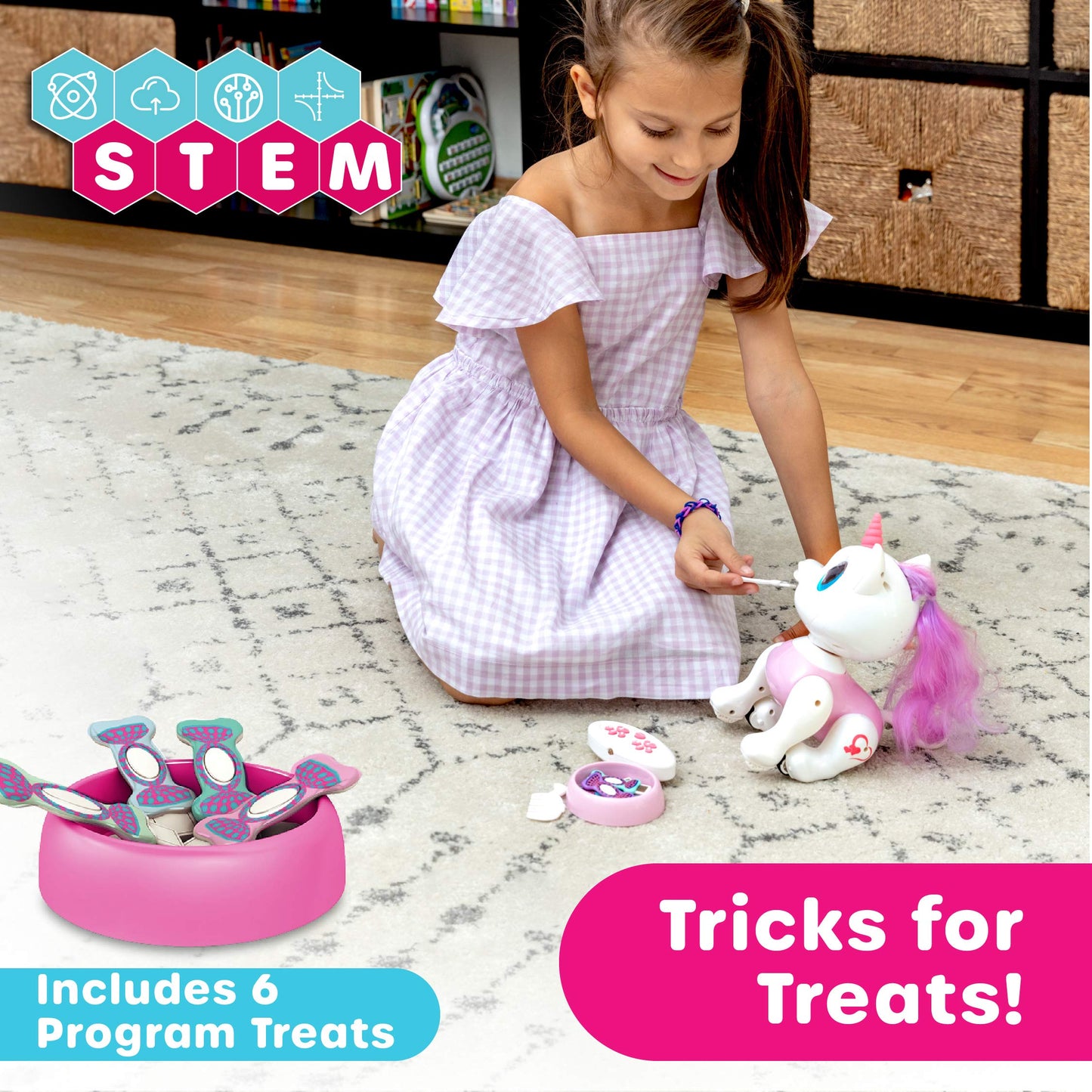 Power Your Fun Robo Pets Unicorn Toys 2Pk - Unicorns Gifts For Girls And Kids (1) Unicorn Stem Toy Robot Interactive Hand Gestures Or Remote Control To Move And (1) Mini Unicorn Automated Smart Robot