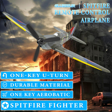 Gluiseur Remote Control Aircraft Plane, Spitfire V2 Rc Plane With 3 Modes For Easy U-Turns And Control For Adults & Kids (Blue)