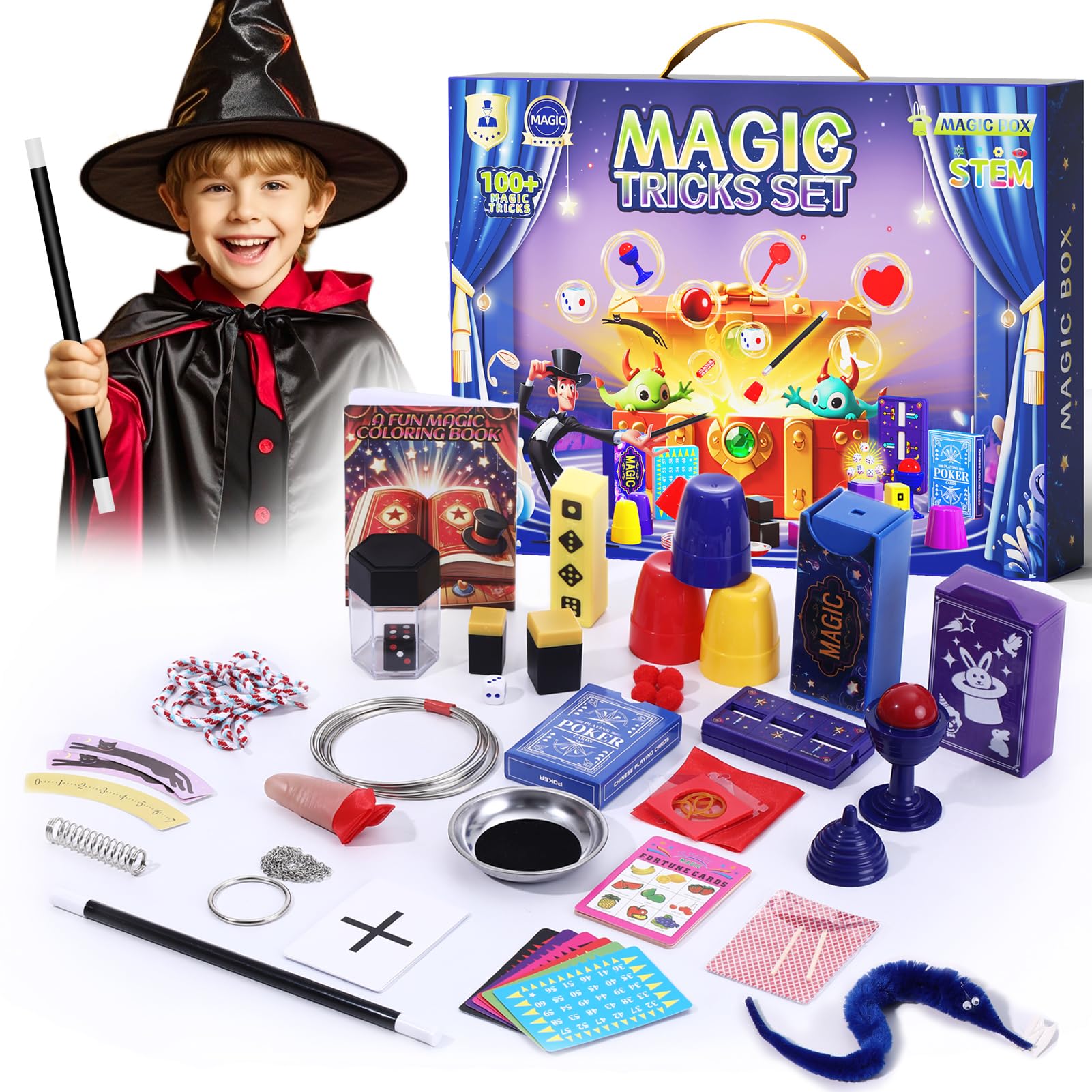 Luluckck Magic Tricks Kit For Kids 100 Tricks Plastic Magician Cos luluckck-magic-tricks-kit-for-kids-100-tricks-plastic-magician-cos