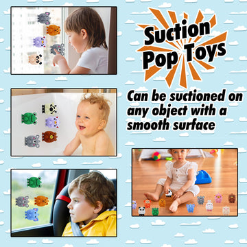 ChildFun 24 PCS 3D Animal Pop Toys - Multicolor Party Favors, Goodie Bag Stuffers, Fidget Toys for Kids, Pinata & Classroom Prizes