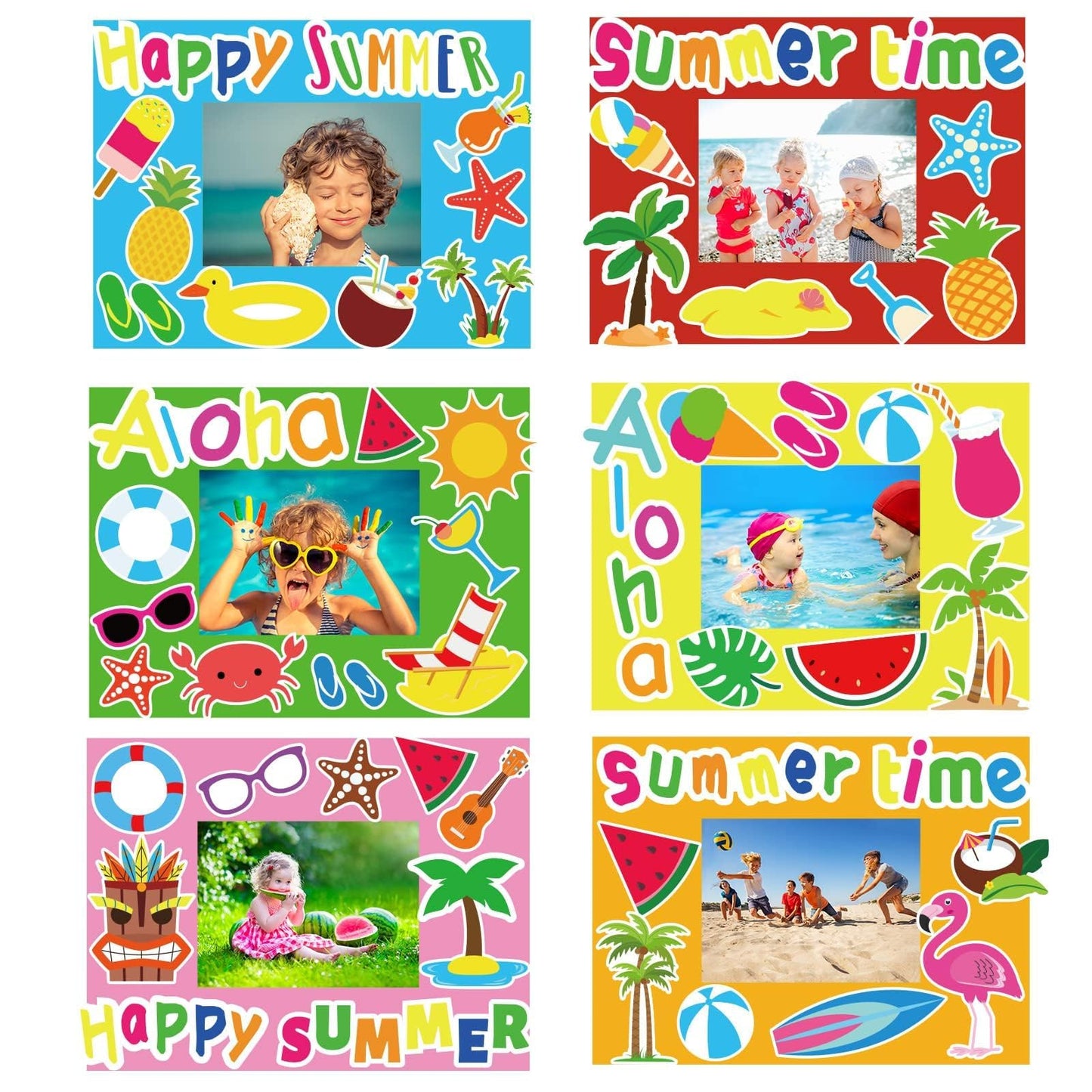 Chiazllta 30 Pack Summer Crafts Kit For Kids End Of School Year Picture Frames Beach Diy Art Crafts Classroom Summer Activities