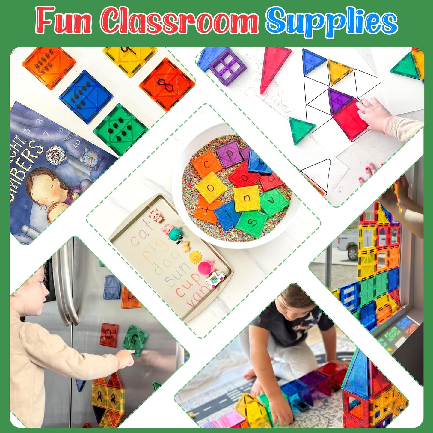 Kids Toys Magnetic Tiles Starter Set Classroom Must Haves, Magnetic Blocks For Toddlers Magnet Building Toys Preschool Montessor