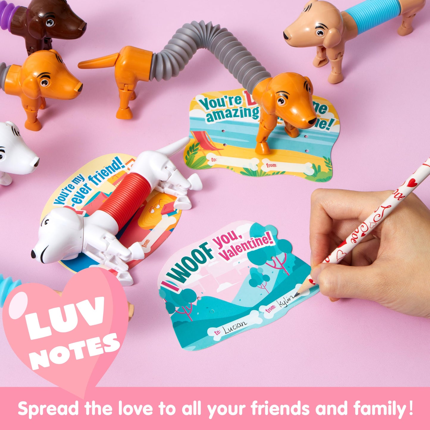 Joyin 30 Packs Valentines Day Animal Pop Tubes Fidget Toys, Stretchy Tube Stress Relief Fidget Toy For Kids Valentine'S School Classroom Exchange Gift Rewards And Goodie Bag Filler
