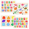 Montessori Wooden Peg Puzzles For Toddlers 2 3 4 5 Year Old, 4 Pcs Kids Educational Toys Preschool Learning Activities-Alphabet,