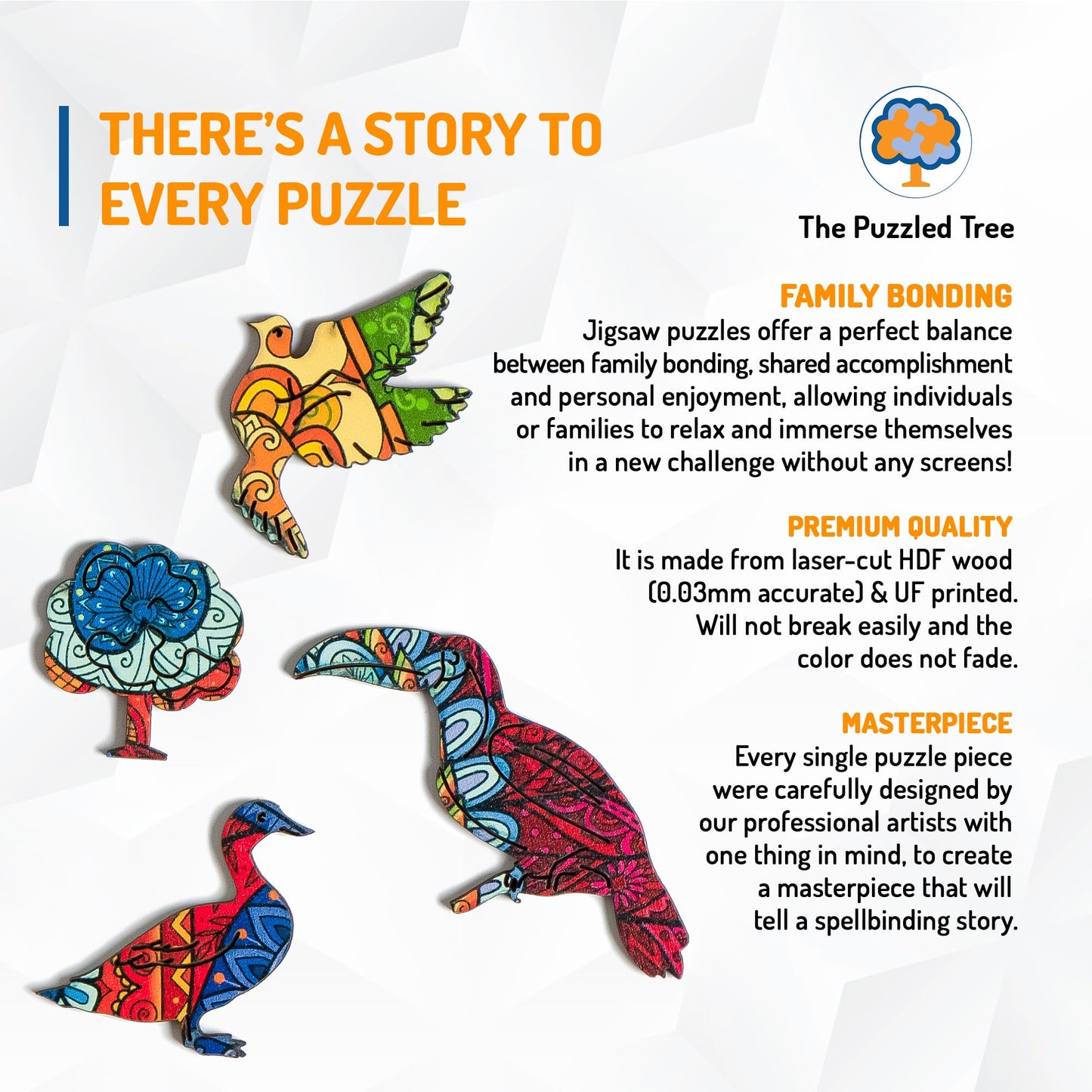 Peacock Wooden Puzzles for mature-themeds XL 330 Piece (18.1 x12 ) - Animal Wooden Jigsaw Puzzles for mature-themeds by The Puzzled Tree