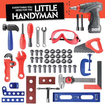 Play22 Kids Tool Set Bench 76 Pc - Toddler Tool Bench Set with Electronic Play Drill - Stem Educational Toy Pretend Play Constru