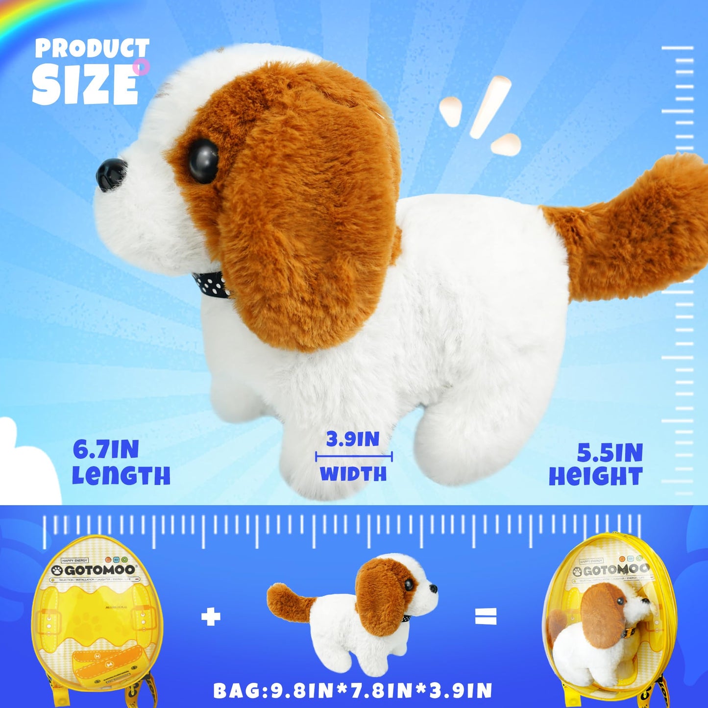 Smilesskiddo Walking Puppy Toys For Kids - Electronic Dog With Animated Walking, Wagging Tail And Storage Bag, Interactive Pet C
