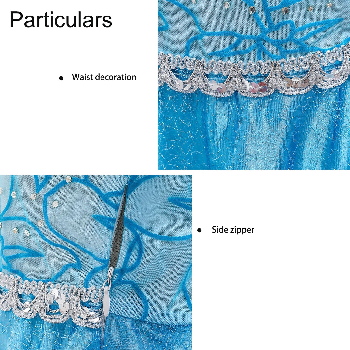 Familycrazy Princess Costume Princess Dresses For Girls Dress Up Fancy Halloween Christmas For Toddler, 6-7 Years, Blue