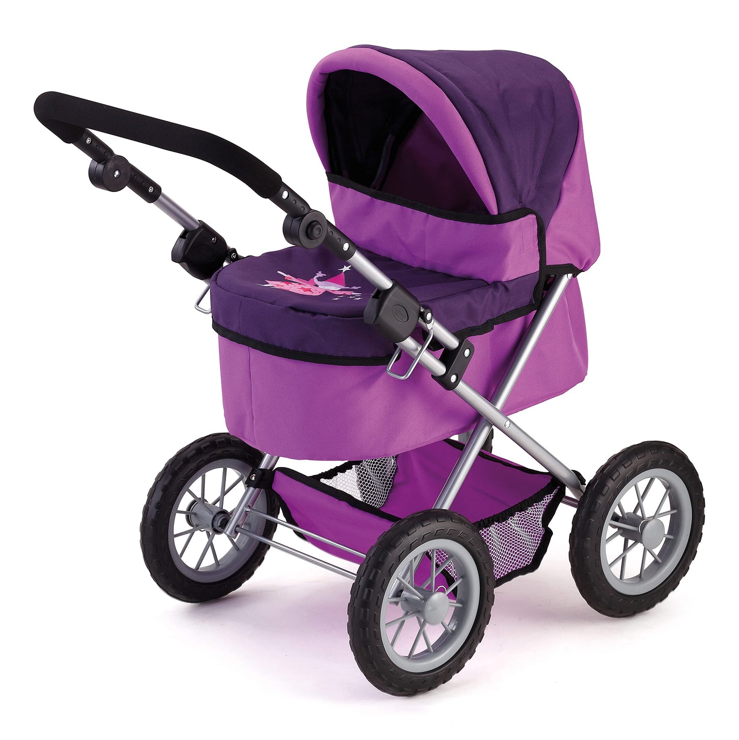 Bayer Designs: Doll Pram For Dolls Up To 18'', Stroller For Doll, Easily Foldable For Transporation, Adjustable Handle, Bag Incl