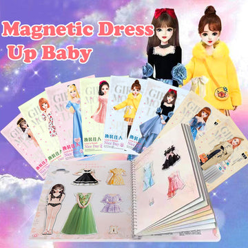 Daniel Axel Magnetic Princess Dress Up Paper Doll Pretend Play Toys Magnet People Clothes Puzzles Game For 3+ Year Old Girls Tod