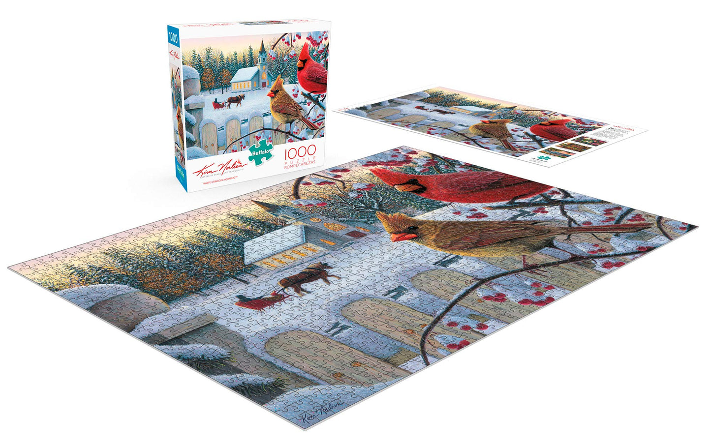 Buffalo Games 1000 Piece Jigsaw Puzzle - Kim Norlien White Crimson Morning - Large Multicolor Puzzle for Adults - 26.75 x 19.75 Inches