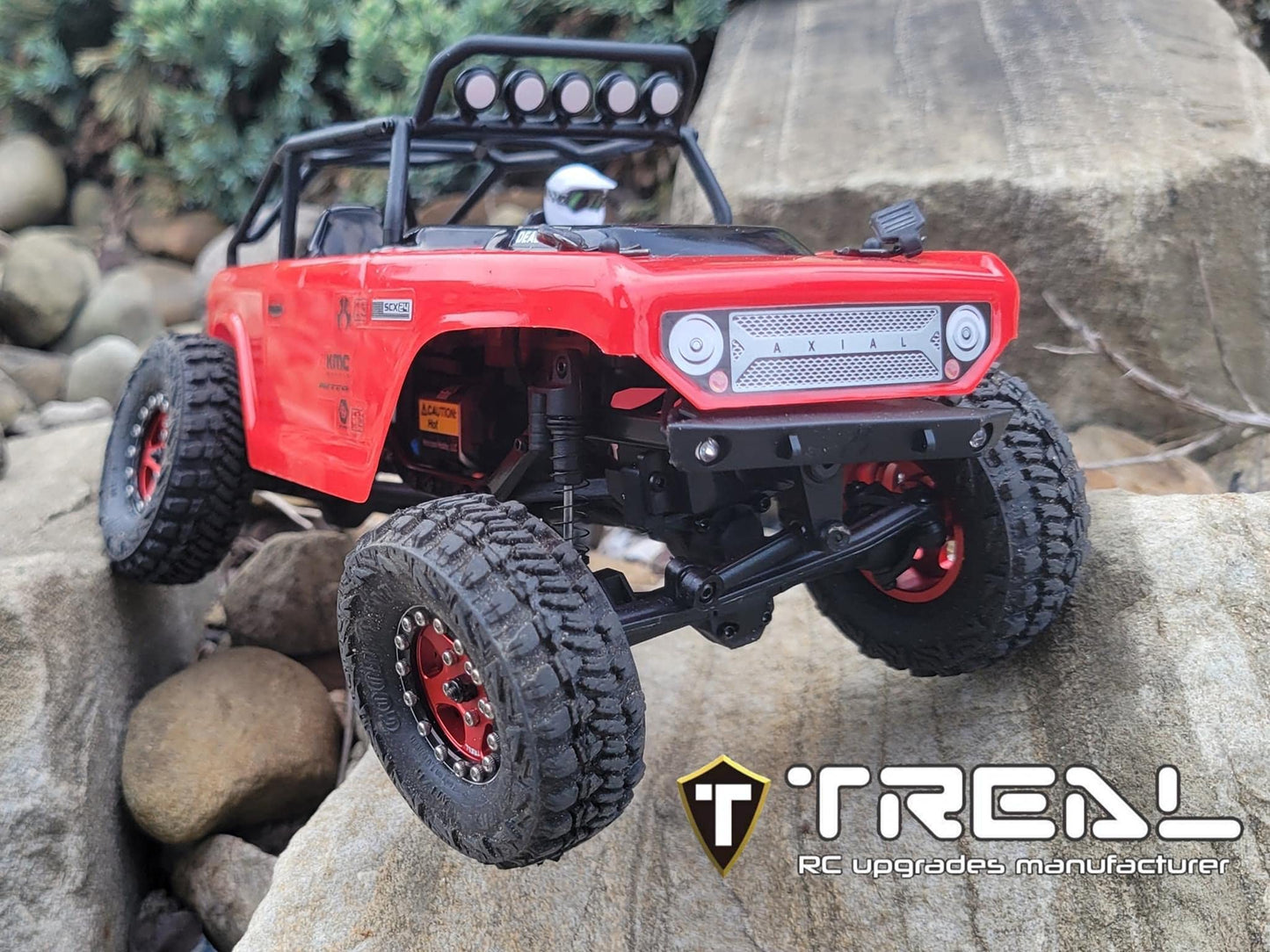 Treal 1.0 Beadlock SCX24 Wheels (4P) Classic 5-Star 1 Micro Beadlock Wheels for Axial 1/24 Deadbolt C10 Betty Gladitor Bronco 27