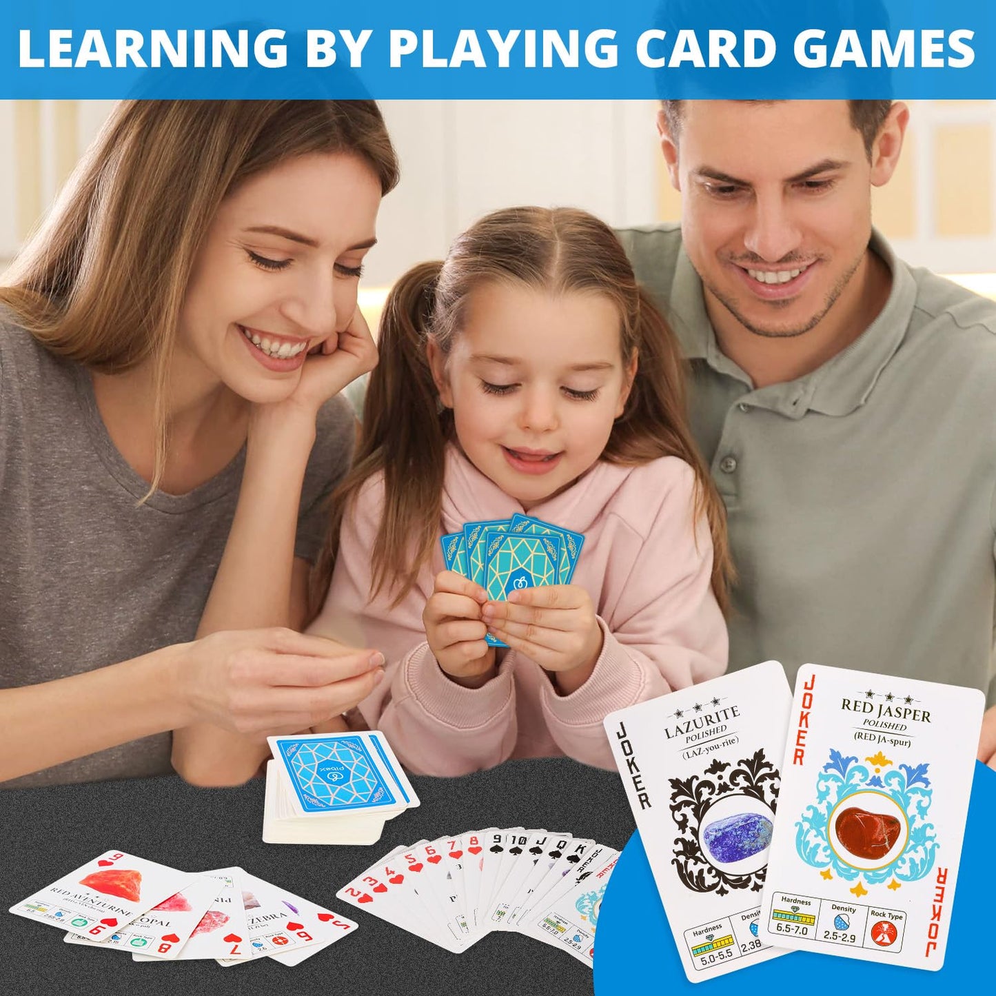 Pibex Rock Collection Starter Kit - 54 Pcs Assorted Gemstones, Crystals, Rocks & Minerals, With Learning Book & Id Cards, Earth