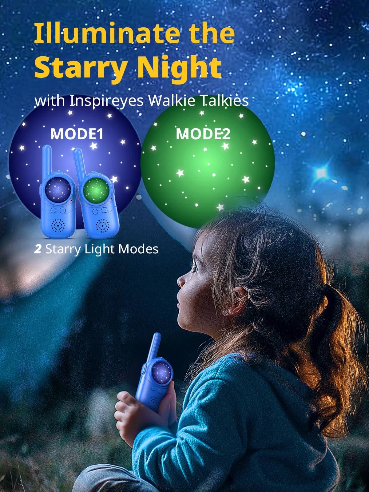 Inspireyes Walkies Talkies For Kids, 3 4 5 Year Old Girl Gifts, 2 Pack Birthday Gifts For 3 4 5 6-8 Year Old Boys, Toddler Toys