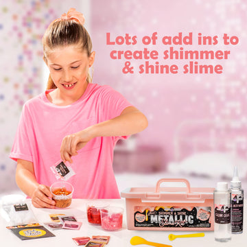 Original Stationery Mini Metallic Shimmer & Shine Slime Kit - Create Rose Gold & Shimmery Creations, Metallic Slime For Kids