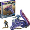Mega Halo The Series Vehicle Building Toys Set, Renegade Banshee Aircraft With 205 Pieces, 2 Micro Action Figures, Purple, Kids And Fans