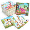 DEAYOU 24 Pack Puzzles for Kids Ages 3-5, 16 Pieces Wooden Animals Jigsaw Puzzles for Toddlers, Preschool Educational Learning P