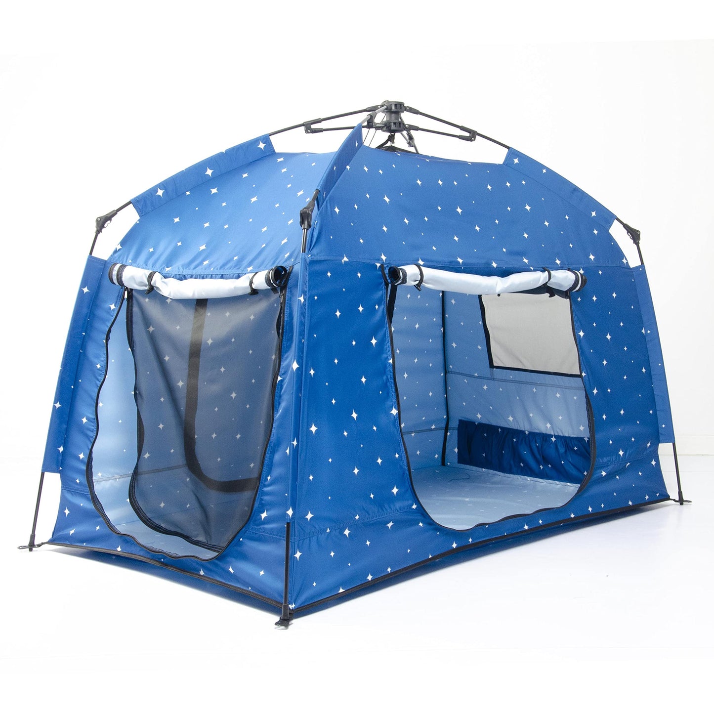 Kids Play Tent-Portable Playhouse Children House -Easy Set Up Indoor Outdoor With Carry Bag For Kids-Light Strip Design For Night Use With Starry Fabric - Space For Children And Parents-Birthday