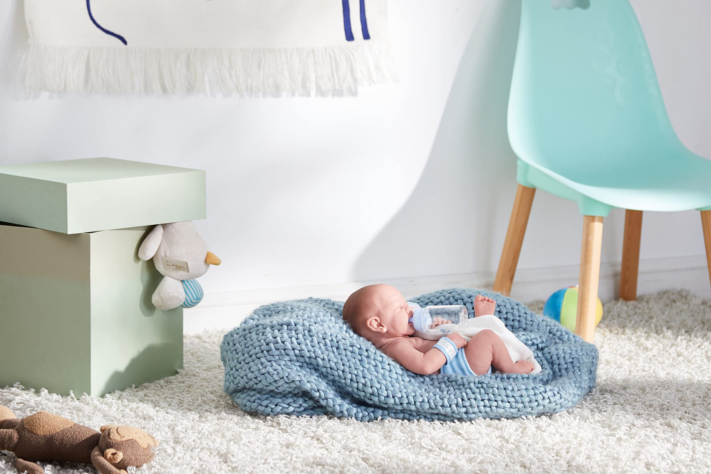 La Newborn Boutique - Realistic 14 Anatomically Correct Real Boy Baby Doll - All Vinyl First Tear Designed by Berenguer - Mad