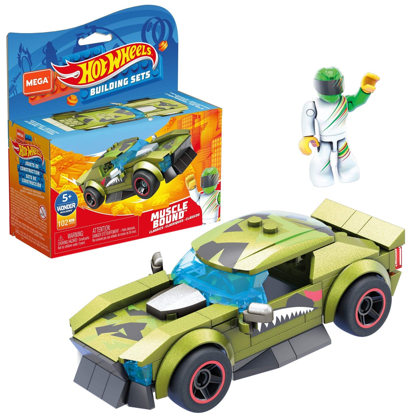 Mega Construx Hot Wheels Muscle Bound Construction Set, Building Toys For Kids 5 Years And Up