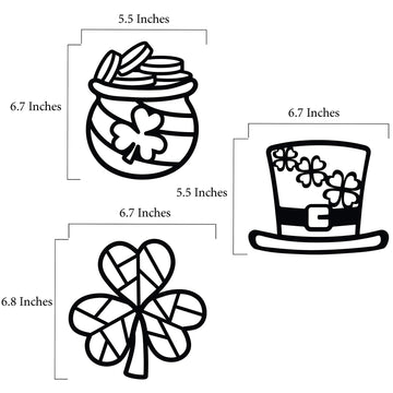 Vhale Suncatchers Craft 3 Sets (9 Cutouts) W Tissue Papers Stained Glass Effect Paper Sun Catcher Kit, Window Art, Classroom Crafts, Creative Art Projects, Kids Party Favors (St. Patrick'S Day)