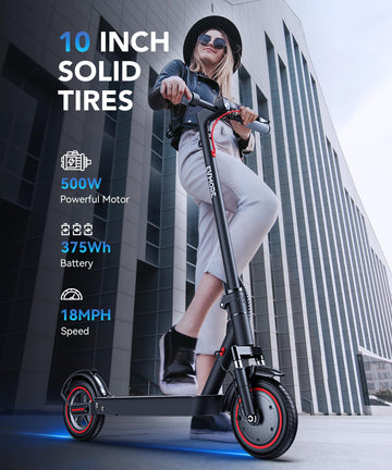 Electric Scooter 500W Motor 26 Miles Range Up To 18 Mph Dual Braking Hydraulic Shock Absorbers Portable Folding Electric Scooter