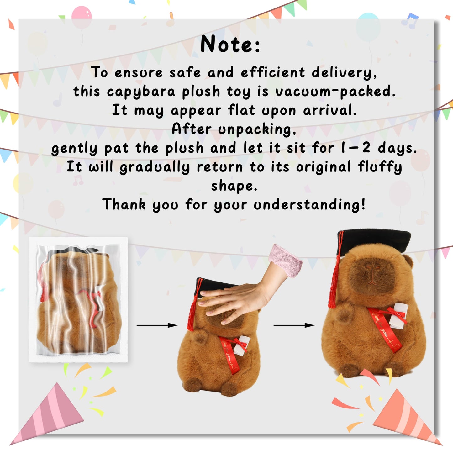 TXDRRA 7.8-Inch Graduation Capybara Plush - 2025 PhD Capybara Stuffed Animal Gift for Graduates, Friends & Capybara Fans - Gradu