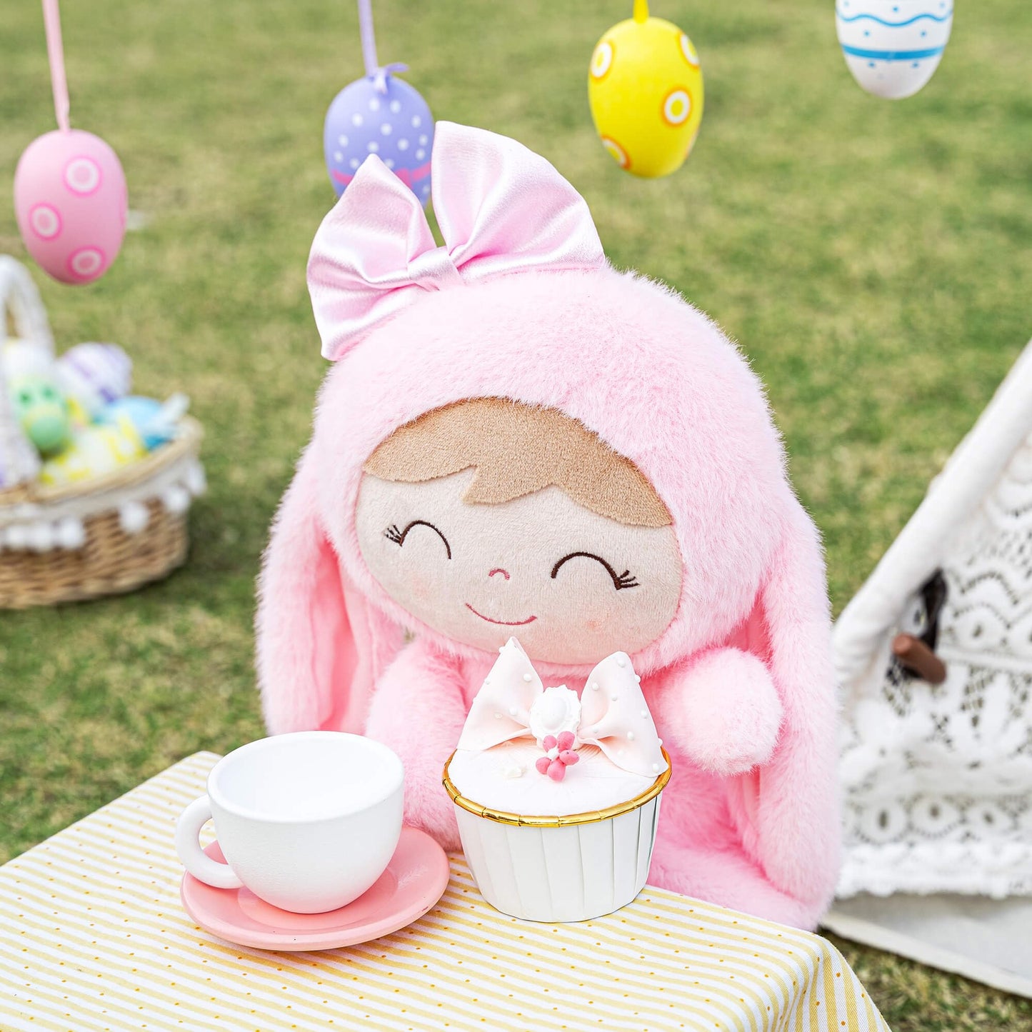 Gloveleya Baby Girl Gift Plush Bunny Dolls First Baby Doll Toddlers Rabbit Toy Bunny Gifts For Girl Pink 12 Inches