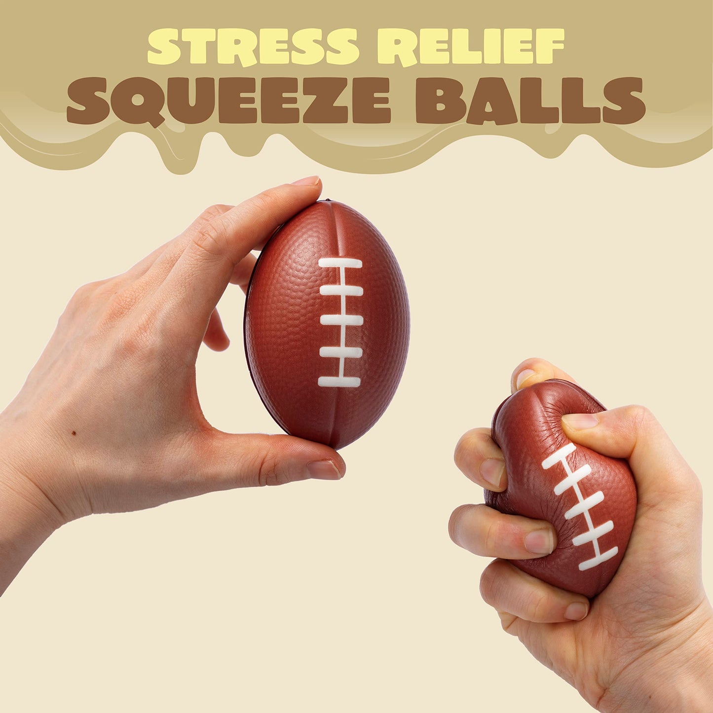 Joyin 16 Pack 3.25” Mini Football Foam Stress Balls Toy For Kids Sports Birthday Party Favor, Squeeze Squish Balls, Anxiety Relief, Relaxation, Super Bowl Liii Party And School Classroom Prize