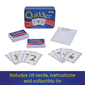 Quiddler Card Games - Collector's Tin, Fun Family Games for Kids & Adults, Multi-Player, Ages 8+