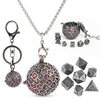 Kabinka Mini DND Dice Set, D100 Hollow Metal Dice Necklace, 7PCS Tiny D&D Dice with Keychain for Dungeons and Dragons, RPG, Port