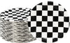40 Pcs Race Car Birthday Party Supplies Black And White Checkered Party Supplies 7''Checkered Paper Plate,Black White Plate For