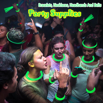 Ilhsty 100 Pk 8'' Green Glow Sticks Glow Necklaces In The Dark Party Favors Supplies Bright Glowsticks Bulk For Birthday Easter