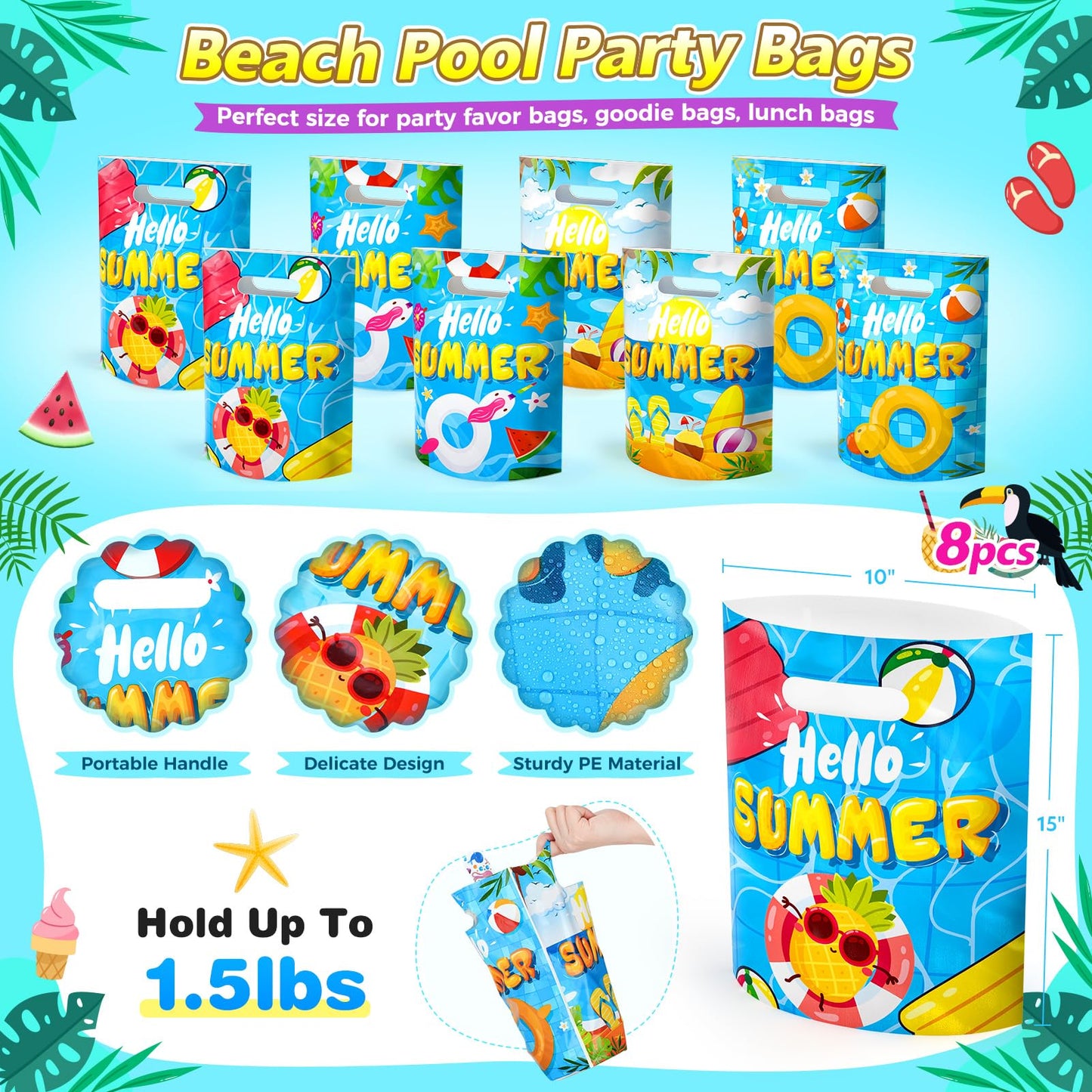 Pool Party Favors And Beach Party Favors, 56 Pcs Summer Birthday Beach Pool Party Favors For Kids 3-5 4-8 Beach Balls, Kids Sunglasses Bulk, Bubble Wands, Beach Pool Toys For Kids Ages 3-4-8-10-12