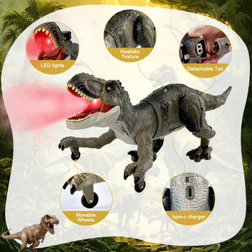 Talgic Remote Control Dinosaur For Boys 4-7,Robot Dinosaur Toys For Kids 5-7, Rc Dinosaur With Realistic Legs & Spray Stream,T Rex Toys For Kids 3 5 7 Year Old Boy Birthday Gift