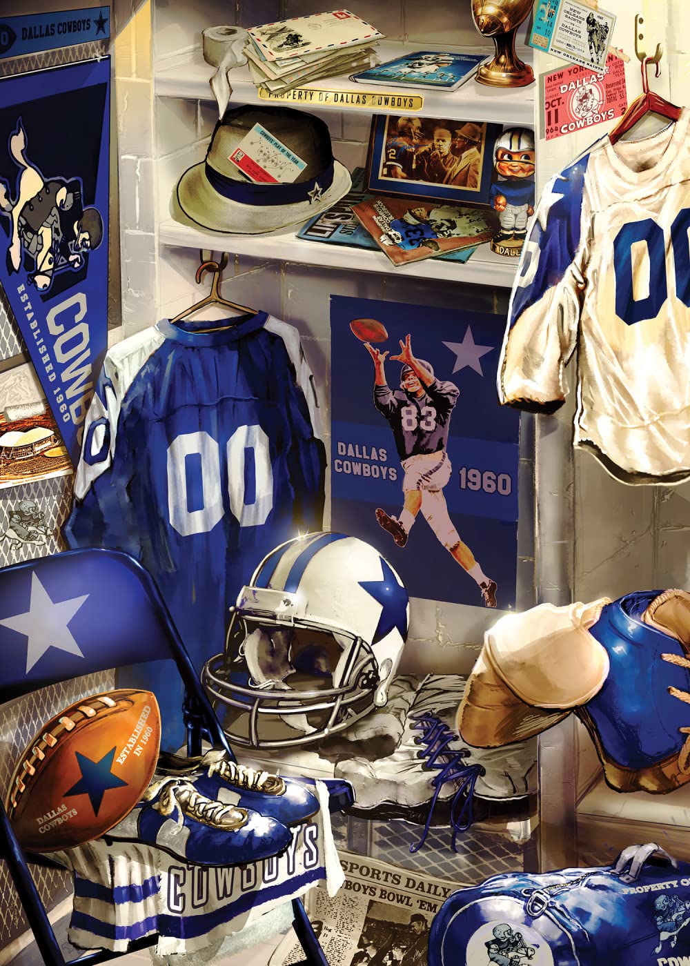 MasterPieces Game Day 500 Piece Jigsaw Puzzle for Adults - NFL Dallas Cowboys Locker Room - 15x21