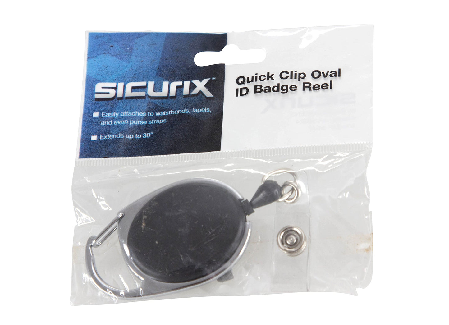 Sicurix Quick Clip Id Card Reel, Black