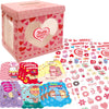 WorldBazaar 36 Pack Valentines Day Animal Cards With Envelopes Cat Dog DIY Craft Mailbox with Windows DIY Valentine Box for Ki