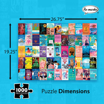 Re-Marks Romance Novels Collage Puzzle, 1,000-Piece Literary Jigsaw Puzzle For All Ages