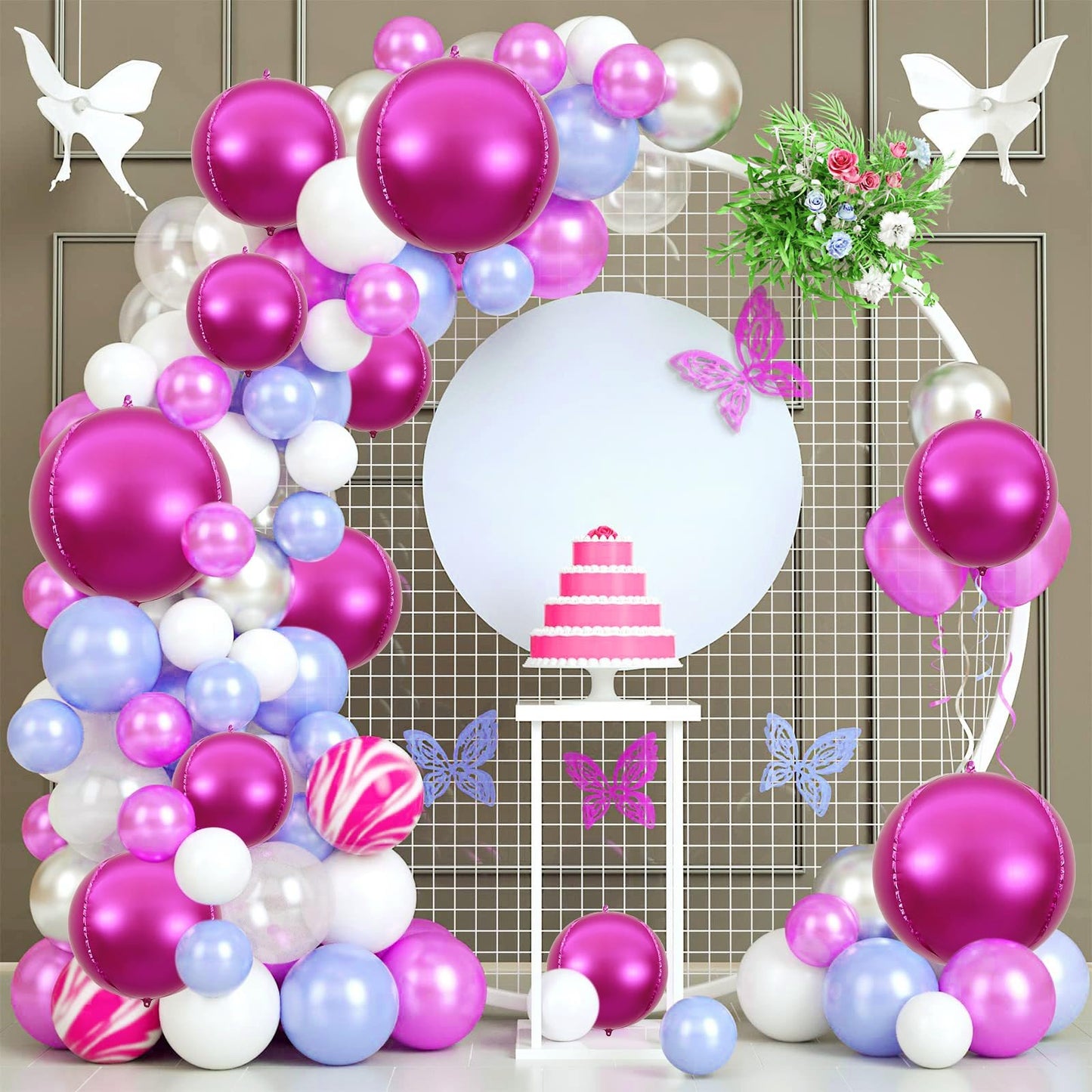 14Pcs Hot Pink Foil Balloons Mylar Balloons 22In 15In 10In Hot Pink Balloons Different Sizes Large Metallic Hot Pink Balloons Ch