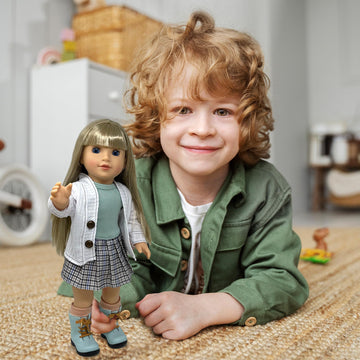 18 Inch Dolls With Soft Hair And Accessories – Soft Body Doll With Sleeping Eyes, Poseable Vinyl Arms & Legs, Dress Outfit – Cute 18' Doll Set For Girls - Original 18' Doll