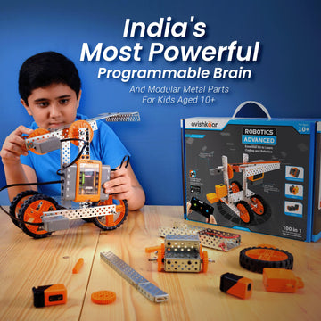 Avishkaar Robotics Advanced Kit|150-In-1 Diy Stem Metal Kit|Multicolor|150+ Parts|Learn Robotics|Coding & Mechanical Design|For
