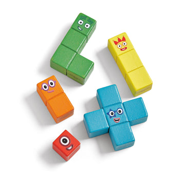 hand2mind Wooden Building Blocks Activity Set - Multicolor Stacking Toy for Toddlers, Model 96932, Math Games & Preschool Learning