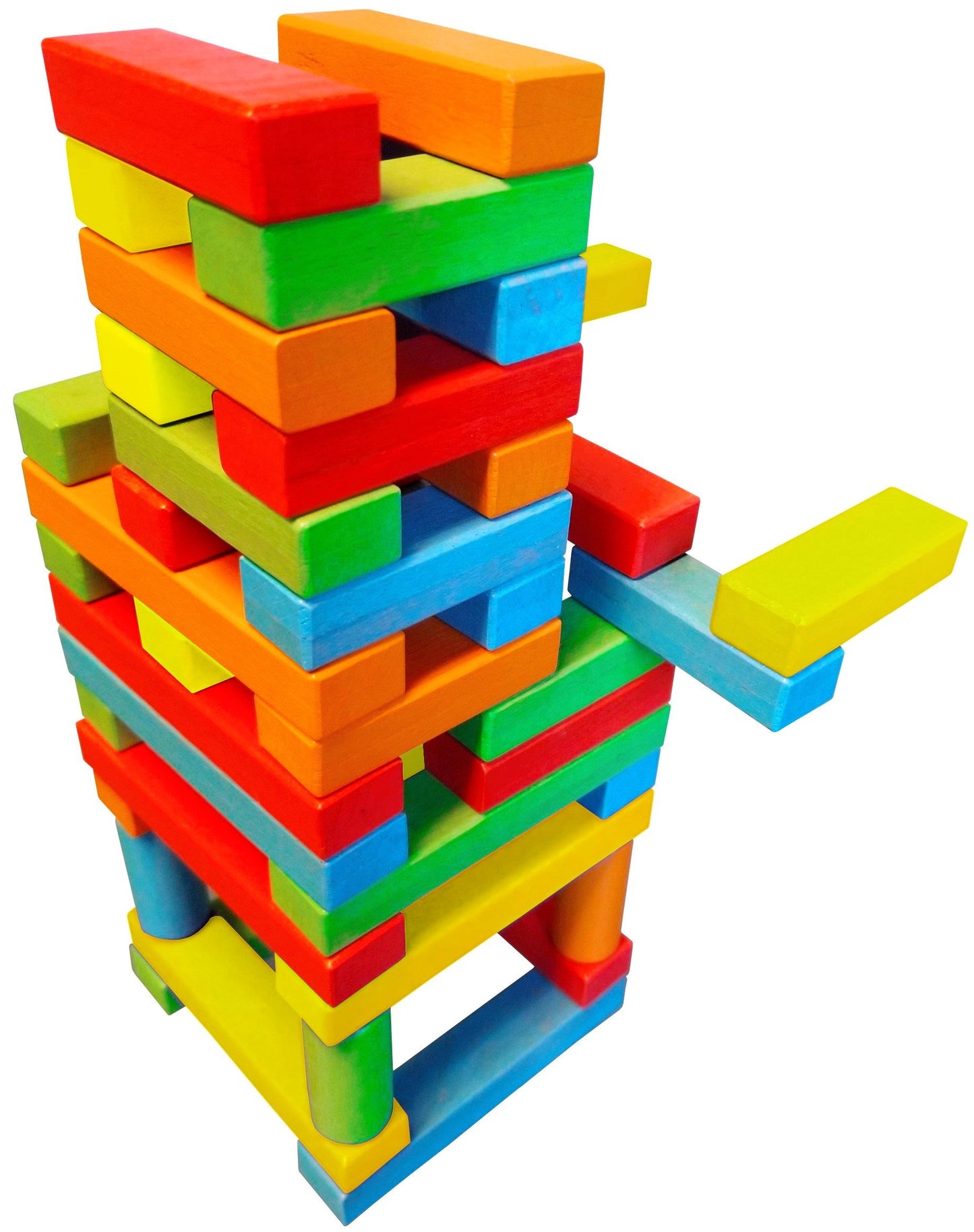 Wooden Bricks 45 Magnetic Building blocks, magnetic building set consisting of 25 colorful wooden bricks with 2 magnets, 15 colo