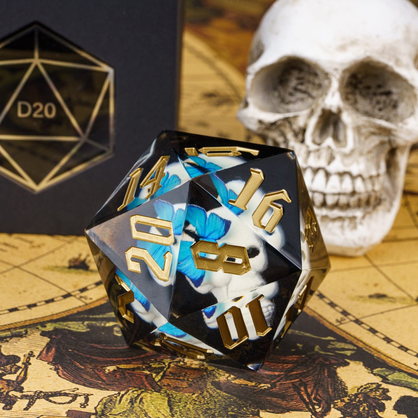 Cusdie Large D20 Dice 55mm with Sharp Edges, D&D 20 Sided Dice, Handmade Dice DND Giant D20 for Dungeons and Dragons RPG, Table