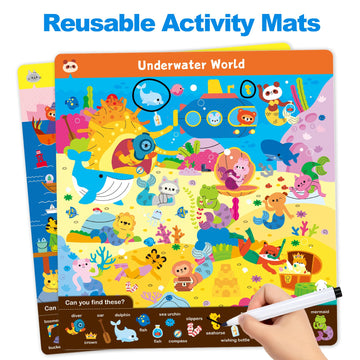Hoqeewipe Search And Find Books For Kids, Reusable Art And Craft Supplies For Toddlers - Preschool Learning Activity, Gifts For