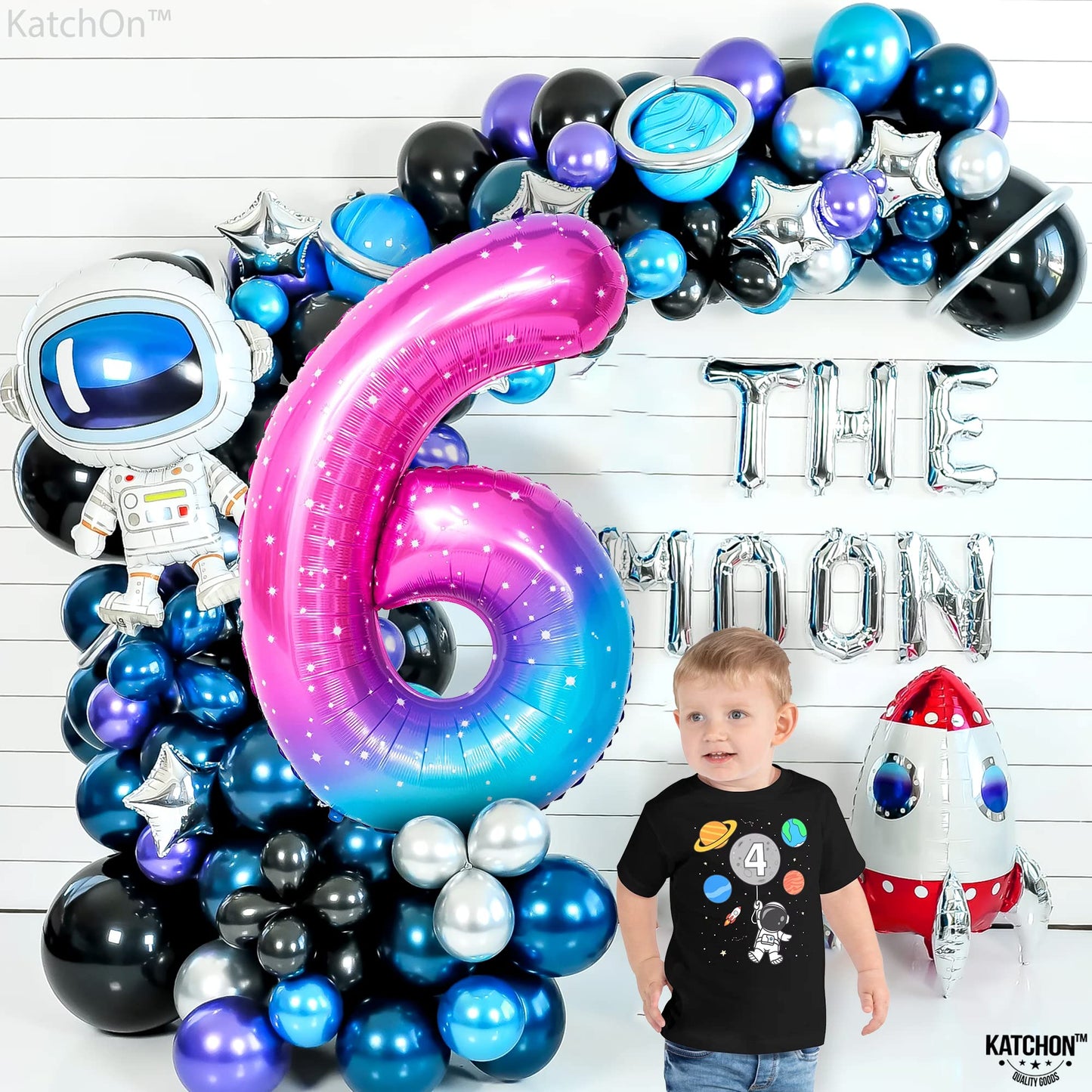 Katchon, Giant Rainbow Number 6 Balloon - 40 Inch | Galaxy Number 6 Balloon | 6 Balloon Number For Birthday Girl | Number Six Birthday Balloon For 6Th Birthday Decorations | 6Th Birthday Balloons