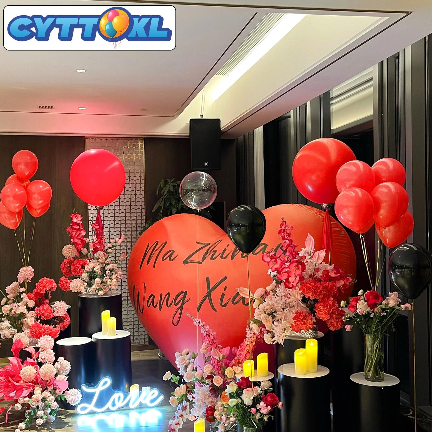 Cyttokl Red And Black Balloons 12 Inch 100 Pack Red Black Latex Helium Balloons For Birthday Wedding Baby Shower Party Decoratio