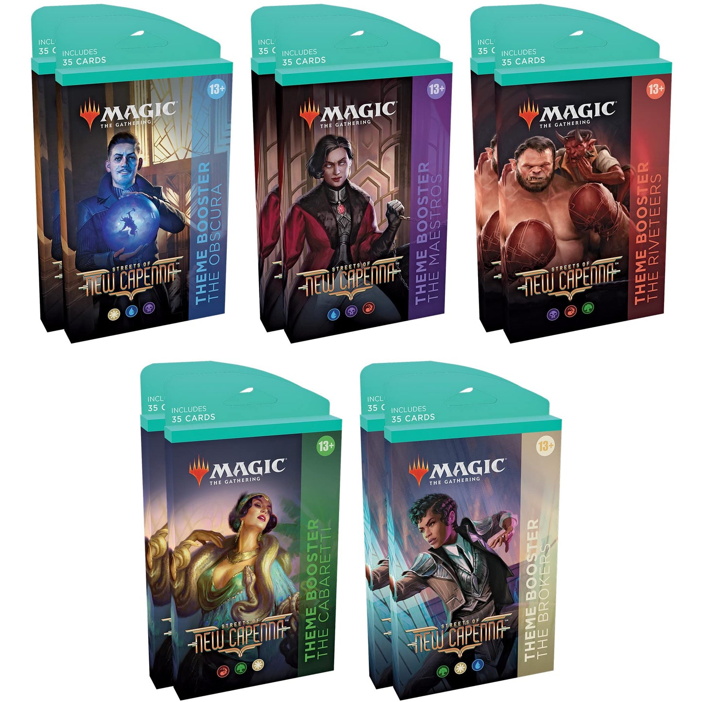 Magic The Gathering Wizards Of The Coast Streets Of New Capenna Theme Booster Display (10) English
