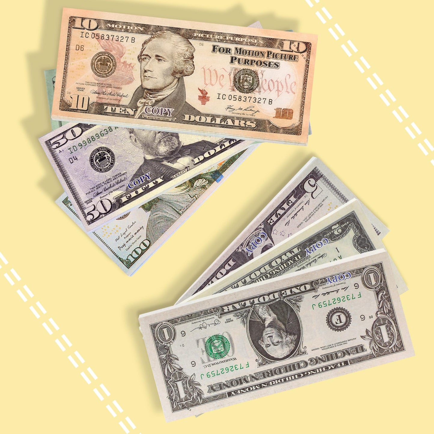 wadoaf 420 Pieces Play Money Set for Board Games – Multicolor, 7 Denominations: $100, $50, $20, $10, $5, $2, $1